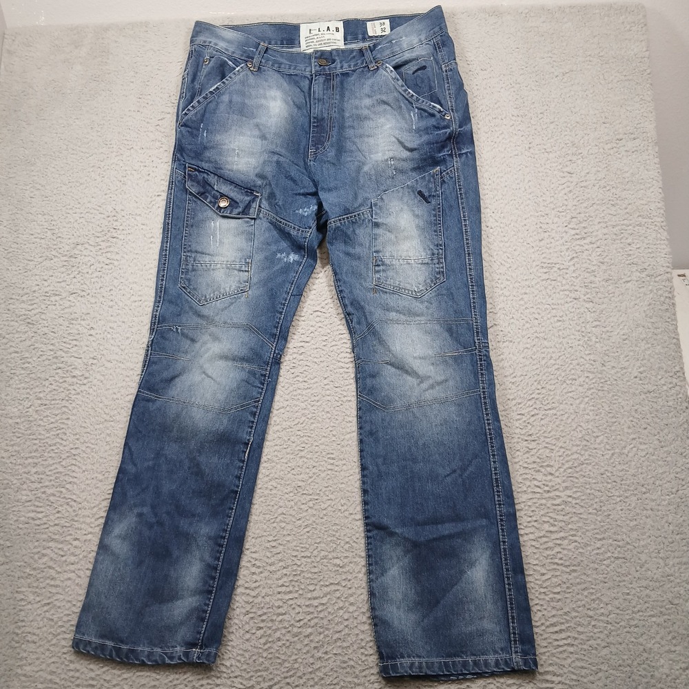 L.A.B Liberation Bleu Mens Jeans 38x32‎ Blue Straight Fit Made in USA